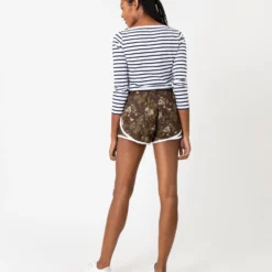 Track Short In Green/Brown Ivy Vine Liberty Fabric -Chicorya Sales S66240 4