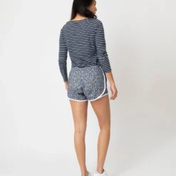 Track Short In Light Blue/Coral Star Anise Liberty Fabric -Chicorya Sales S66248 4