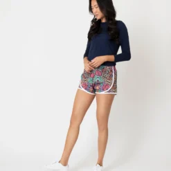 Track Short In Navy Multi Elm House Liberty Fabric -Chicorya Sales S66249 5