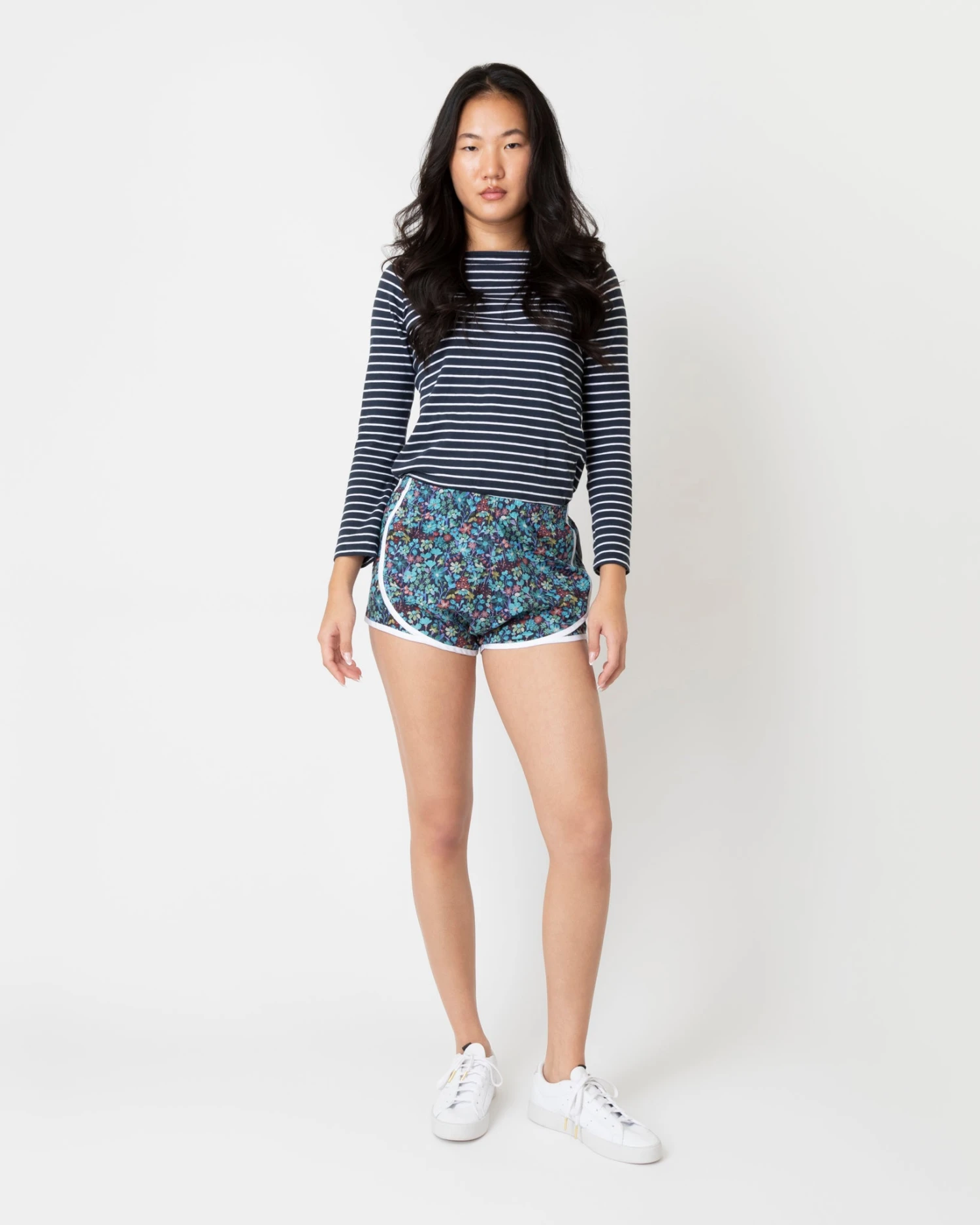 Track Short In Navy Multi Dreams Of Summer Liberty Fabric 4 Track Short In Navy Multi Dreams Of Summer Liberty Fabric - Image 2