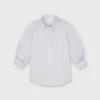Geraldine Popover Shirt In Grey Stripe Poplin 2 Geraldine Popover Shirt In Grey Stripe Poplin -Chicorya Sales S66606 1