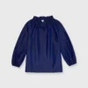 Button-Front Kamille Blouse In Navy Silk Shantung -Chicorya Sales S67264 1