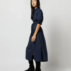 Classic Shirtwaist Dress In Blackwatch Poplin -Chicorya Sales S67267 676