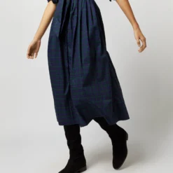 Classic Shirtwaist Dress In Blackwatch Poplin -Chicorya Sales S67267 759