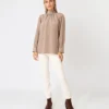 Colette Tie-Neck Blouse In Mink Silk Crepe De Chine 2 Colette Tie-Neck Blouse In Mink Silk Crepe De Chine -Chicorya Sales S67271 4
