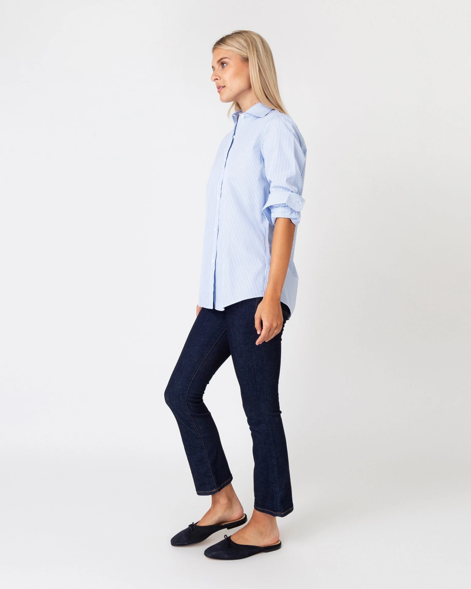 Understudy Shirt In Sky Bengal Stripe Poplin 6 Understudy Shirt In Sky Bengal Stripe Poplin - Image 4