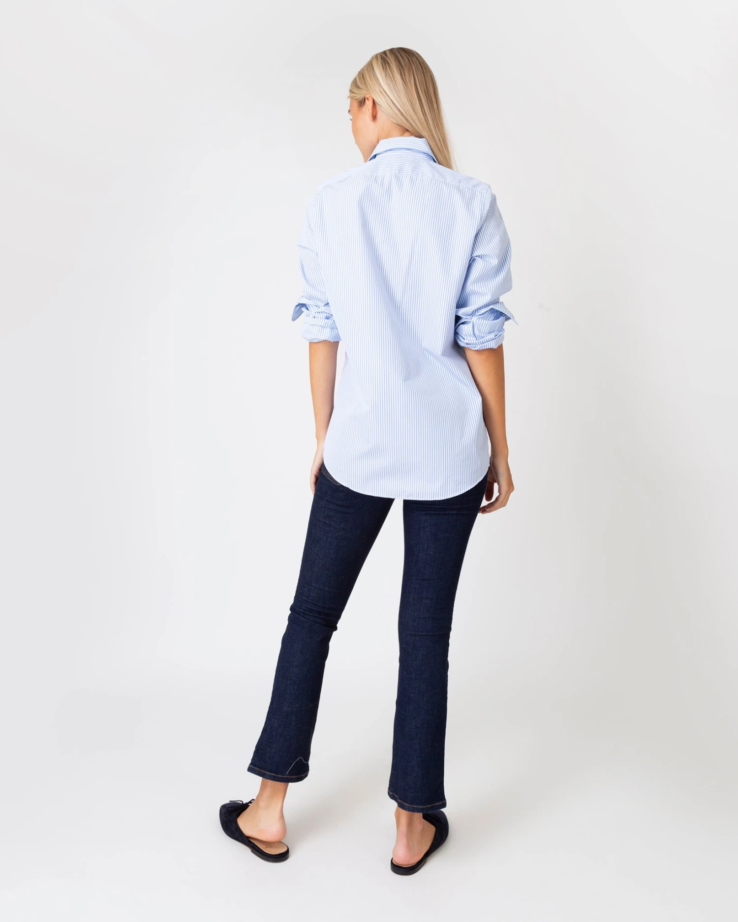 Understudy Shirt In Sky Bengal Stripe Poplin 7 Understudy Shirt In Sky Bengal Stripe Poplin - Image 5