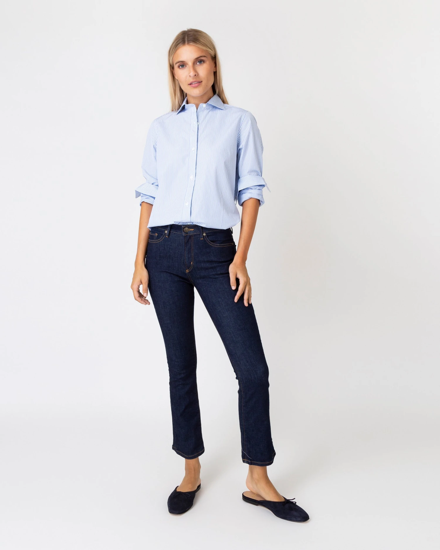 Understudy Shirt In Sky Bengal Stripe Poplin 9 Understudy Shirt In Sky Bengal Stripe Poplin - Image 7