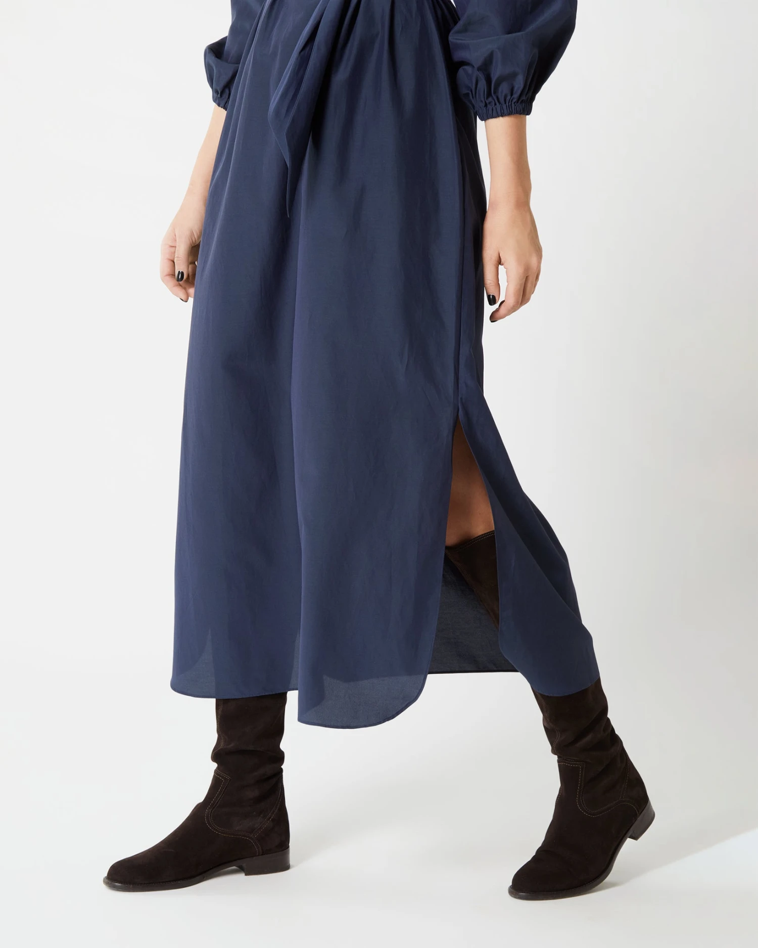 Popover Kamille Dress In Navy Habotai 9 Popover Kamille Dress In Navy Habotai - Image 7