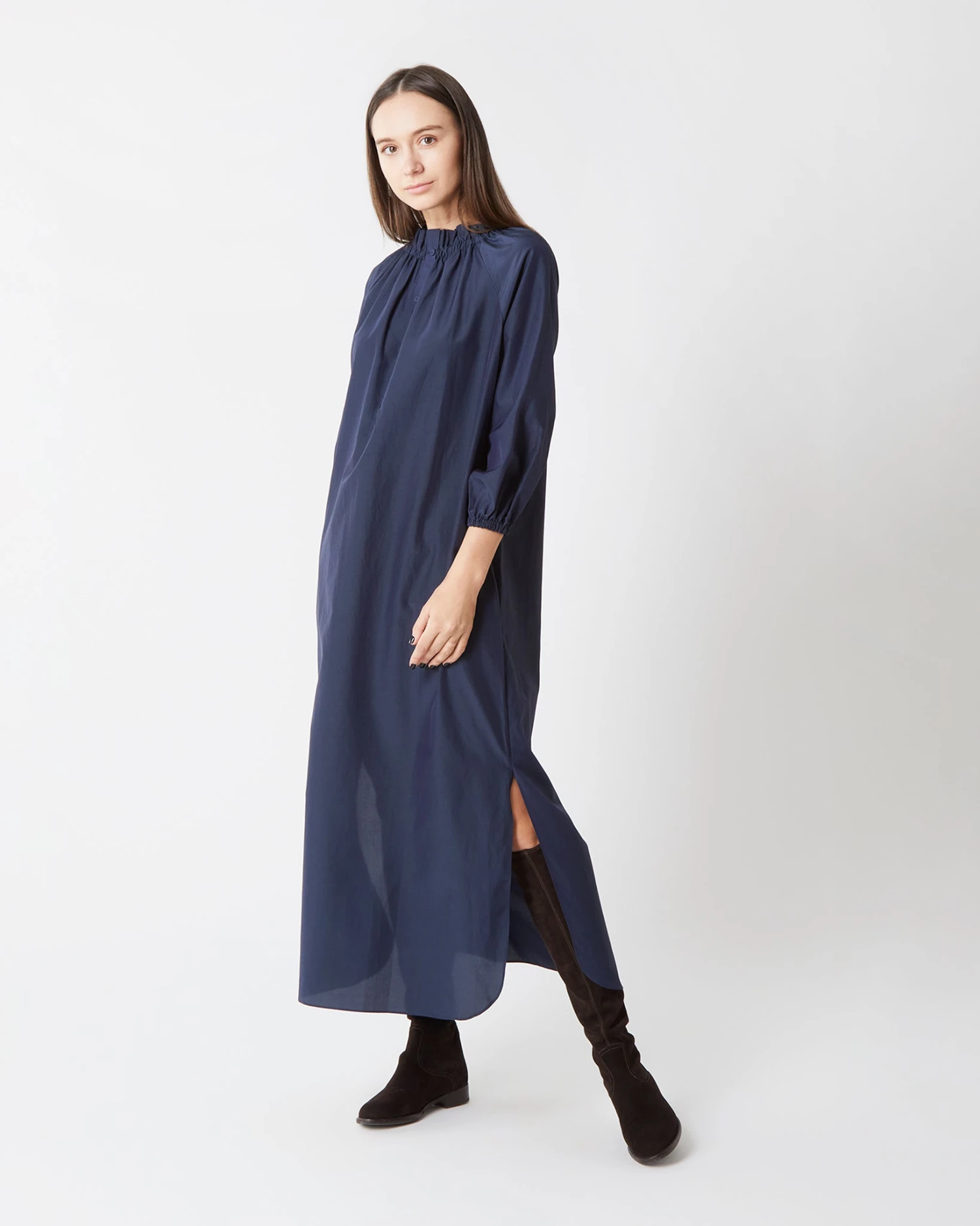 Popover Kamille Dress In Navy Habotai 12 Popover Kamille Dress In Navy Habotai - Image 10