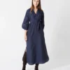 Popover Kamille Dress In Navy Habotai -Chicorya Sales S67289 4