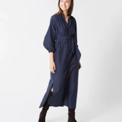 Popover Kamille Dress In Navy Habotai 16 Popover Kamille Dress In Navy Habotai -Chicorya Sales S67289 8