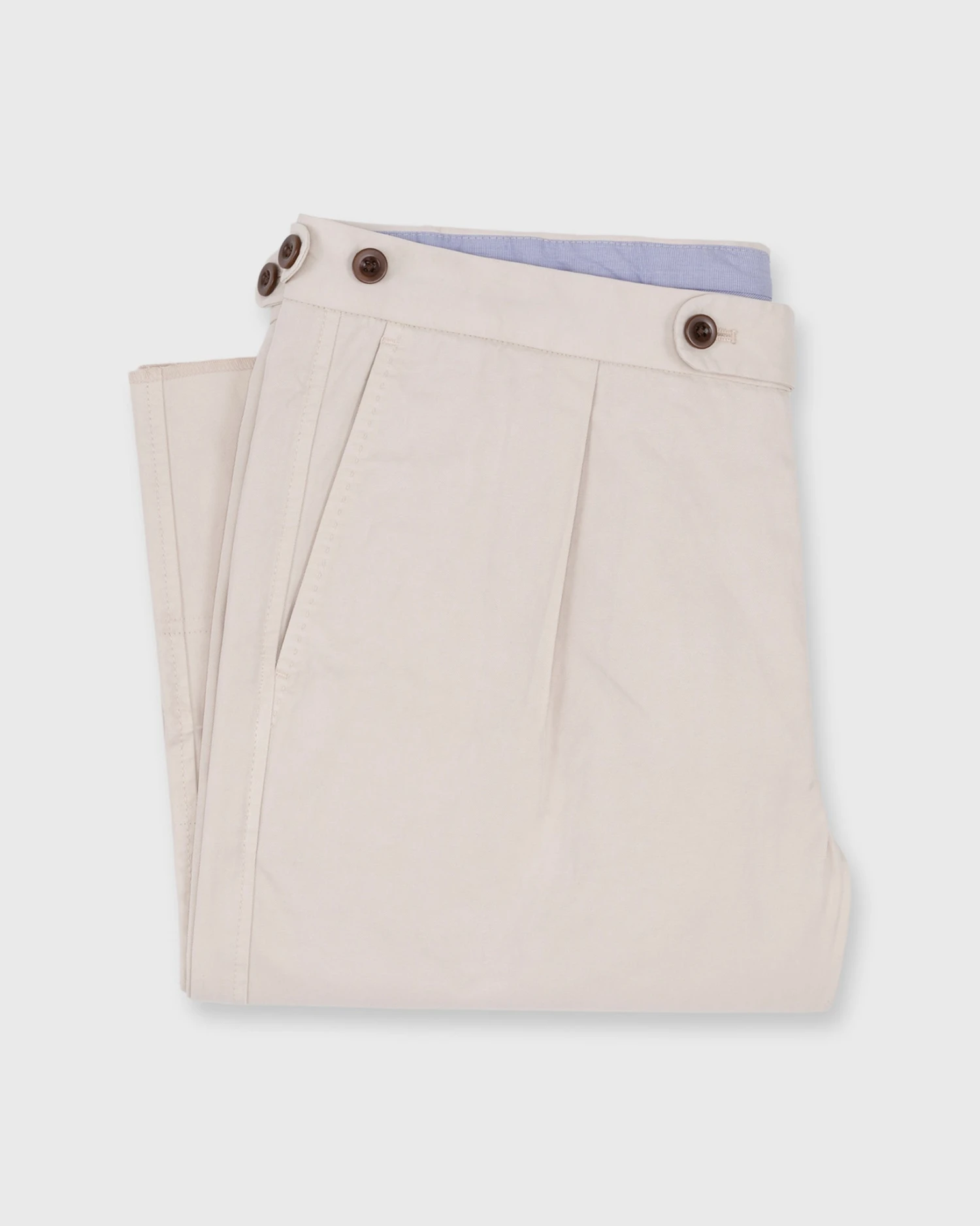 Garment-Dyed Pleated Sport Trouser In Stone Lightweight Twill 4 Garment-Dyed Pleated Sport Trouser In Stone Lightweight Twill - Image 2
