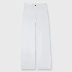 Column Patch Pocket Jean In White Stretch Denim