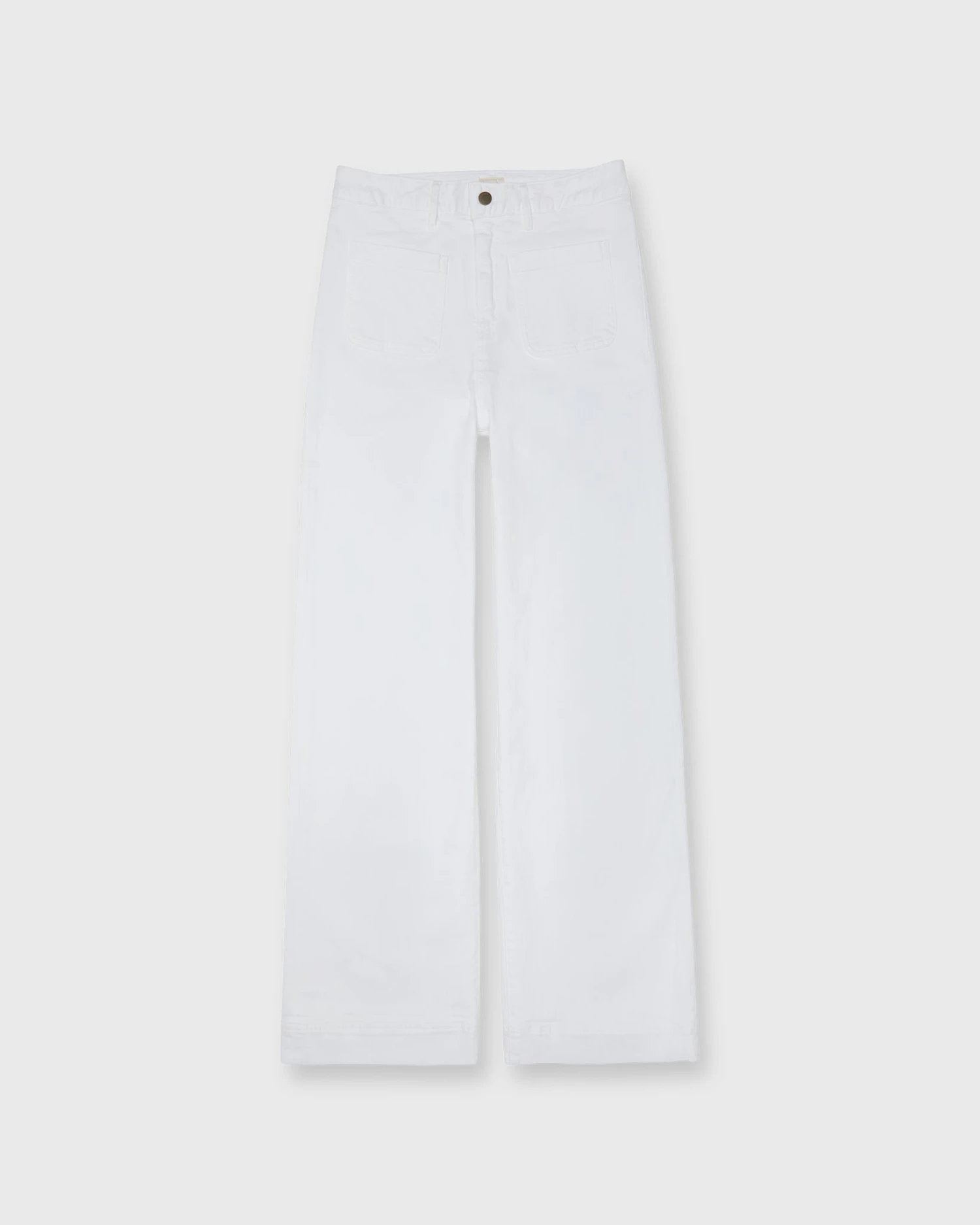 Column Patch Pocket Jean In White Stretch Denim 3 Column Patch Pocket Jean In White Stretch Denim