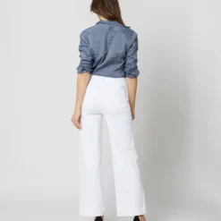 Column Patch Pocket Jean In White Stretch Denim 13 Column Patch Pocket Jean In White Stretch Denim -Chicorya Sales S70238 2516