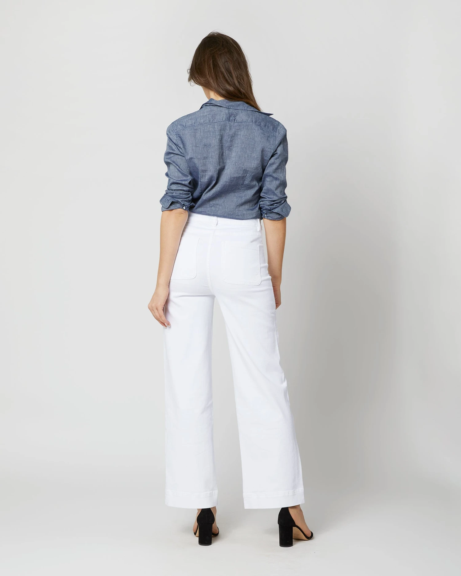 Column Patch Pocket Jean In White Stretch Denim 7 Column Patch Pocket Jean In White Stretch Denim - Image 5