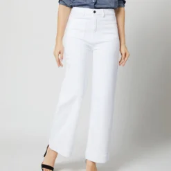 Column Patch Pocket Jean In White Stretch Denim 14 Column Patch Pocket Jean In White Stretch Denim -Chicorya Sales S70238 2525