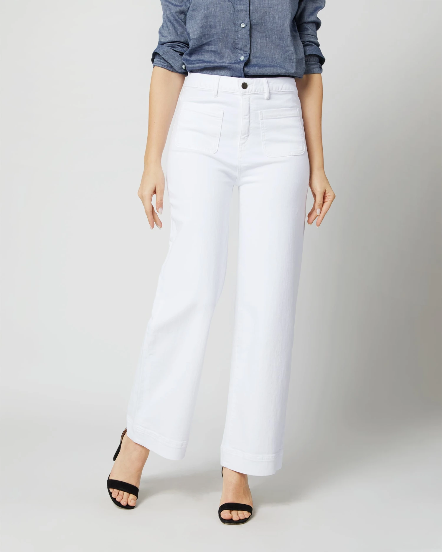 Column Patch Pocket Jean In White Stretch Denim 8 Column Patch Pocket Jean In White Stretch Denim - Image 6