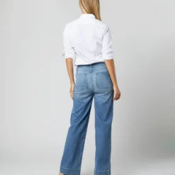 Column Patch Pocket Jean In 7-Year Indigo Stretch Denim -Chicorya Sales S70239 116