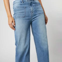 Column Patch Pocket Jean In 7-Year Indigo Stretch Denim -Chicorya Sales S70239 191