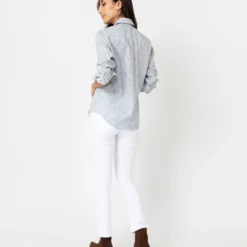 Western Shirt In Steel Blue Multi Hannah Rose Liberty Fabric -Chicorya Sales S70263 3