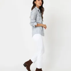 Western Shirt In Steel Blue Multi Hannah Rose Liberty Fabric -Chicorya Sales S70263 4