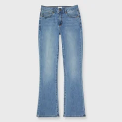 Flare Cropped 5-Pocket Jean In 7-Year Indigo Stretch Denim