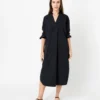 Nyala Dress In Black Poplin -Chicorya Sales S70271 1