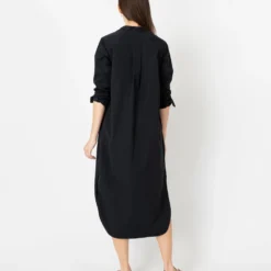 Nyala Dress In Black Poplin 15 Nyala Dress In Black Poplin -Chicorya Sales S70271 3