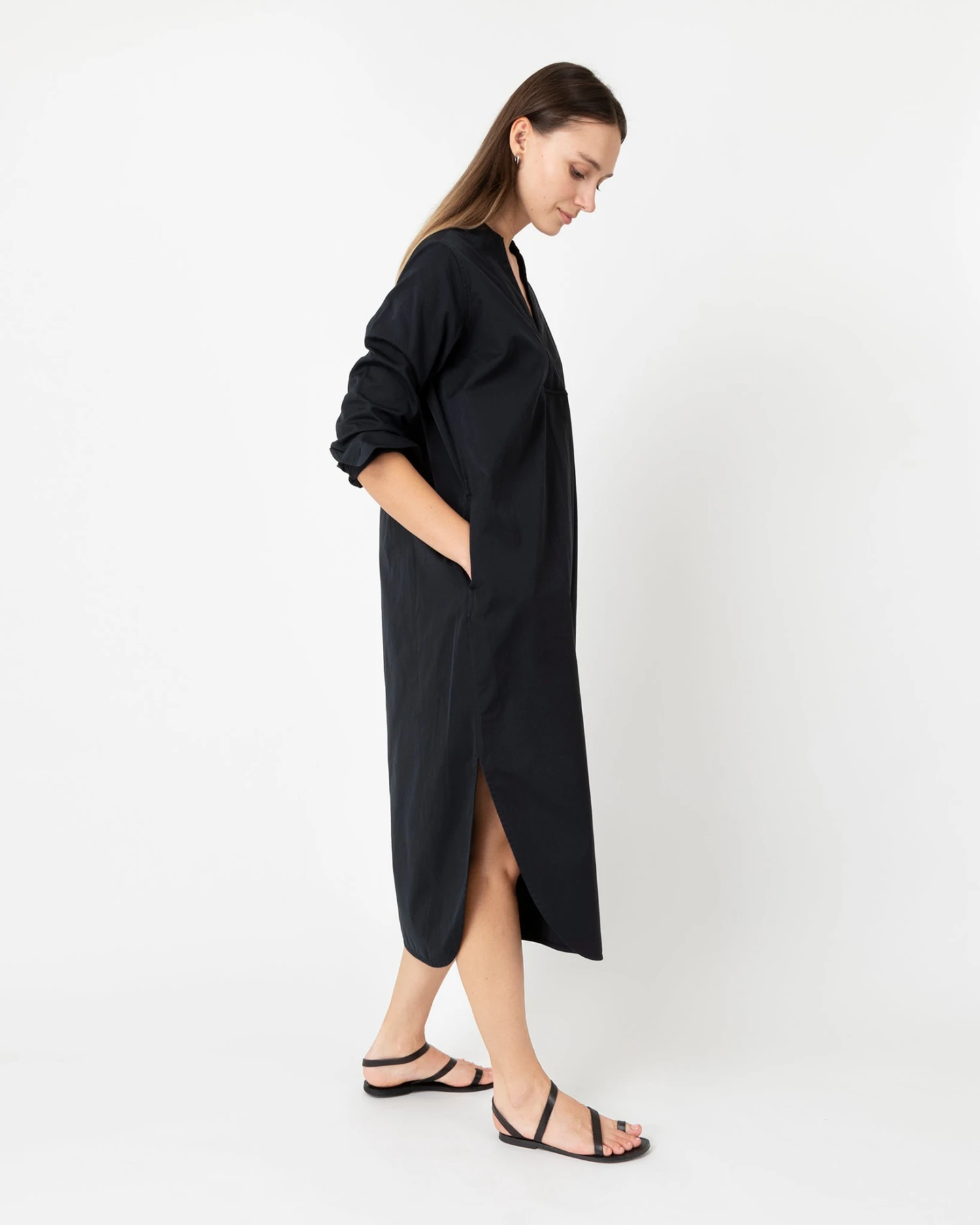 Nyala Dress In Black Poplin 4 Nyala Dress In Black Poplin - Image 2