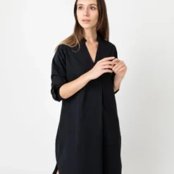 Nyala Dress In Black Poplin 13 Nyala Dress In Black Poplin -Chicorya Sales S70271 6
