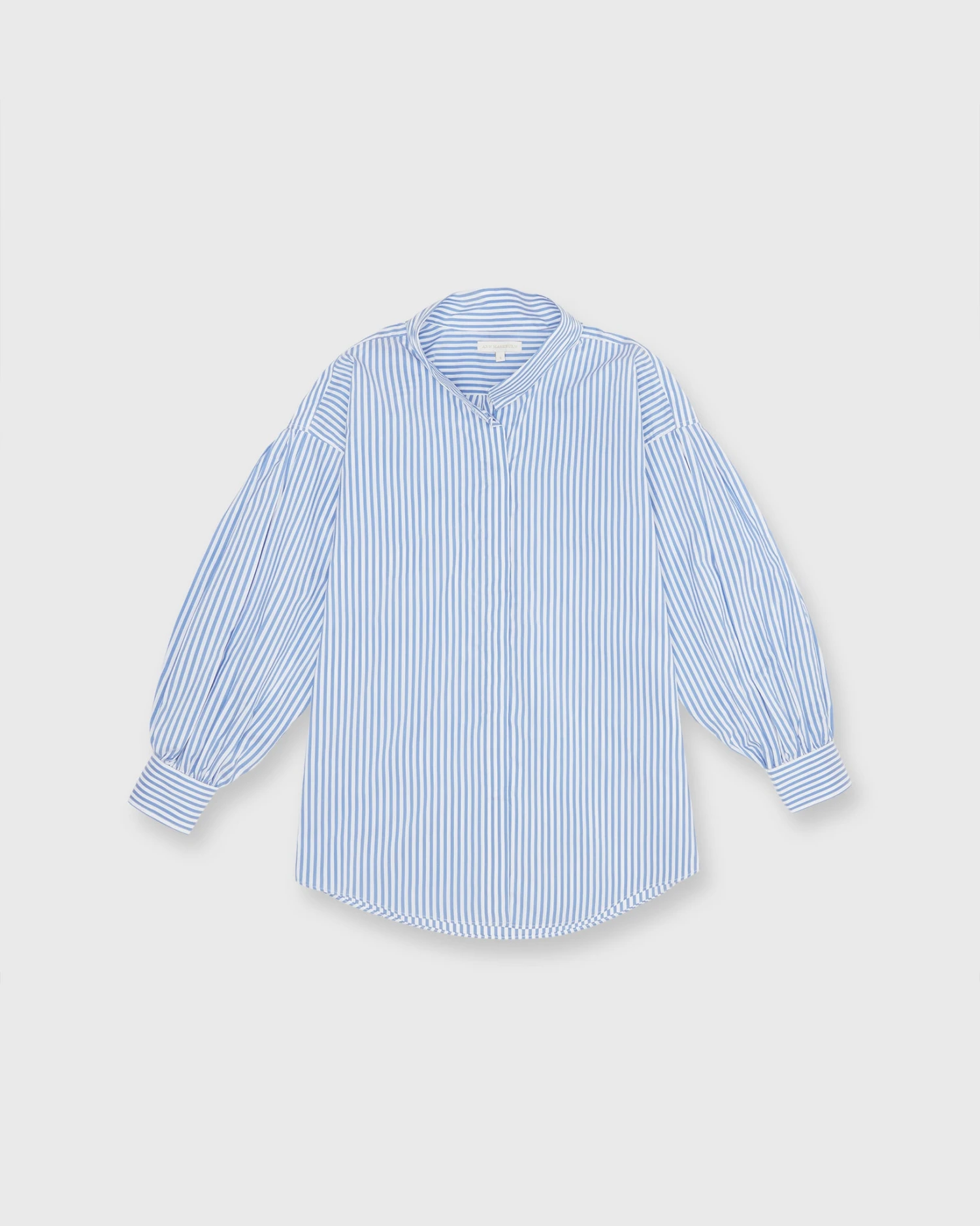 Mirabella Shirt In Blue/White Banker Stripe Cotton/Silk 3 Mirabella Shirt In Blue/White Banker Stripe Cotton/Silk