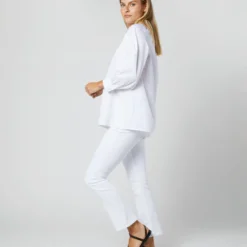 Maeve Smocking Top In White Poplin -Chicorya Sales S70280 20