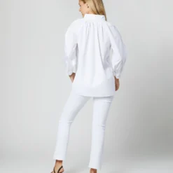 Maeve Smocking Top In White Poplin -Chicorya Sales S70280 25