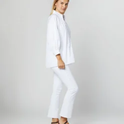Maeve Smocking Top In White Poplin -Chicorya Sales S70280 28