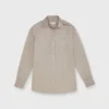 Safari Shirt In Taupe Poplin -Chicorya Sales S70337 1
