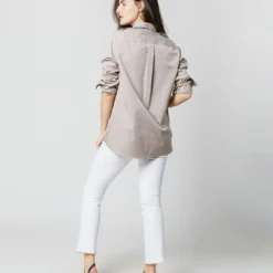 Safari Shirt In Taupe Poplin -Chicorya Sales S70337 4555