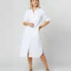 Boyfriend Dress In White Poplin -Chicorya Sales S70455 027