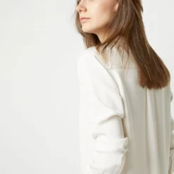 Nyala Blouse In Ivory Silk Crepe De Chine -Chicorya Sales S70503 2308