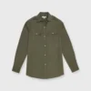 Safari Shirt In Olive Poplin 1 Safari Shirt In Olive Poplin -Chicorya Sales S70637 70