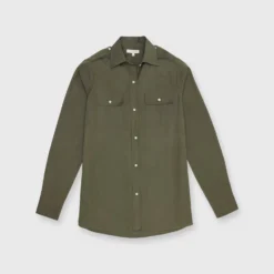 Safari Shirt In Olive Poplin