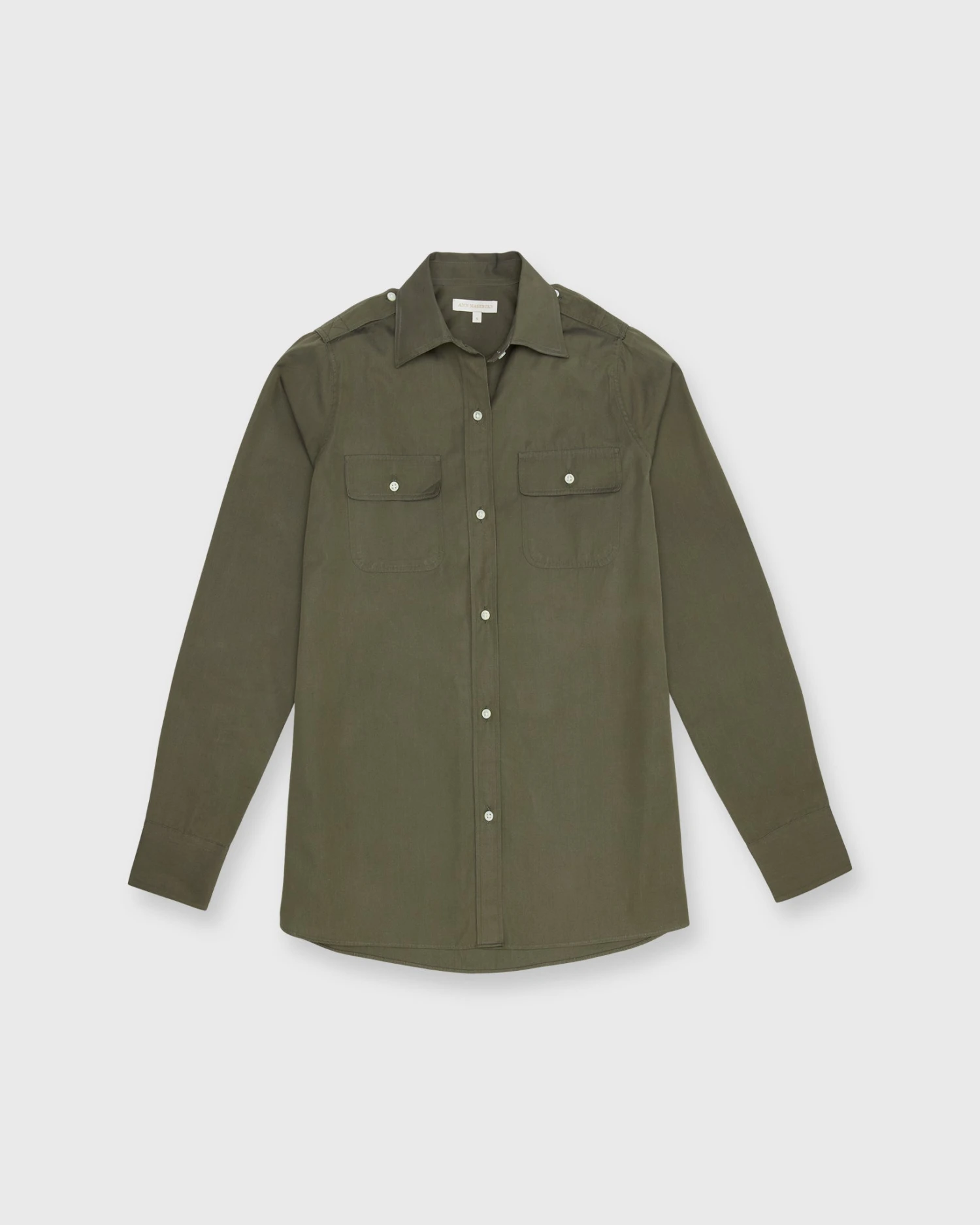 Safari Shirt In Olive Poplin 3 Safari Shirt In Olive Poplin