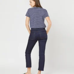 Short-Sleeved Relaxed Tee In Navy/White Stripe Jersey -Chicorya Sales S70648 5751