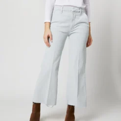 The Roller Crop Prep Fray Jean In Ballad Blue -Chicorya Sales S70805 4181