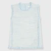 Fringed Shell Top In Sky/Multi Tweed -Chicorya Sales S70934 58