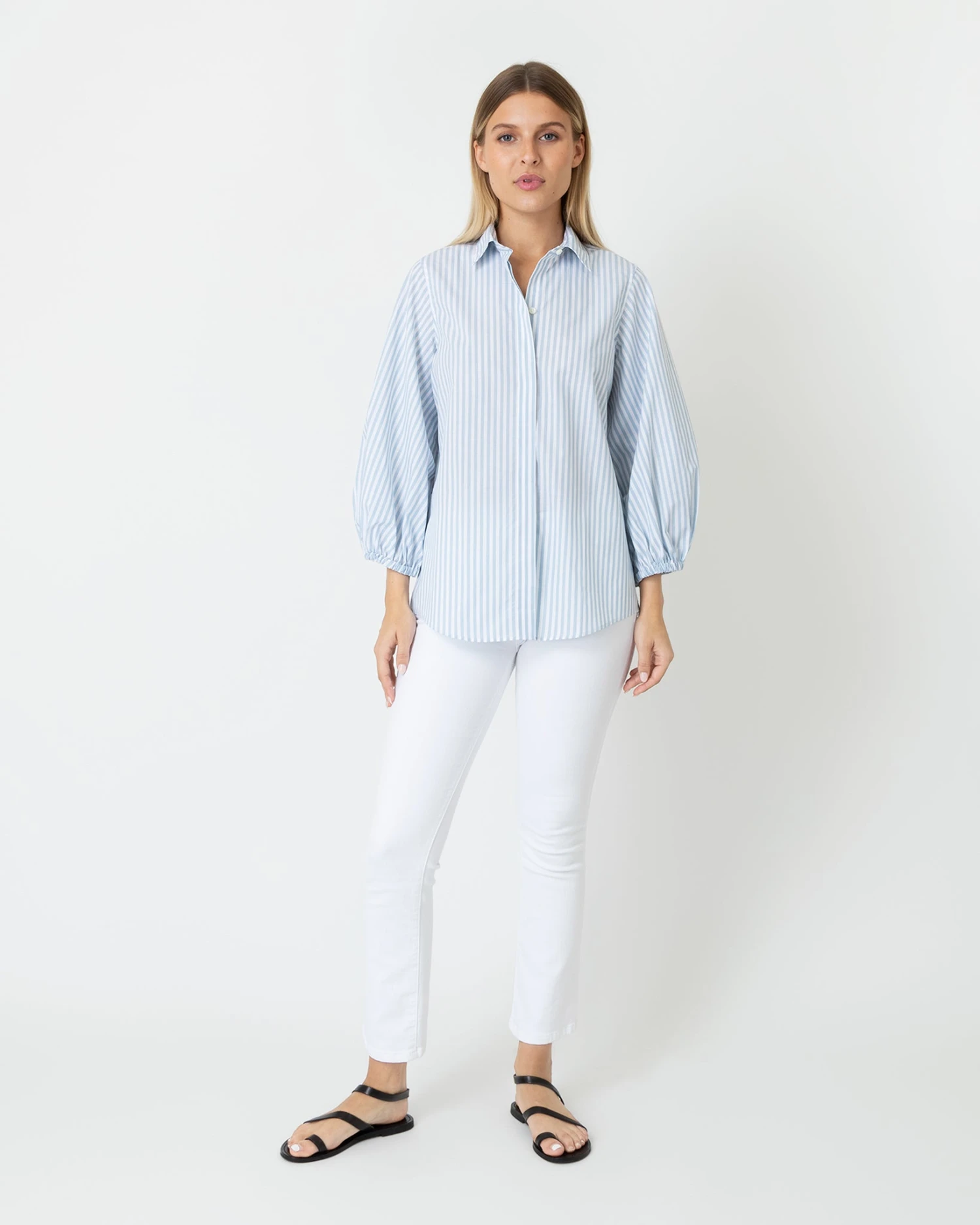 Isla Shirt In Steel Blue/White Stripe Chambray 5 Isla Shirt In Steel Blue/White Stripe Chambray - Image 3