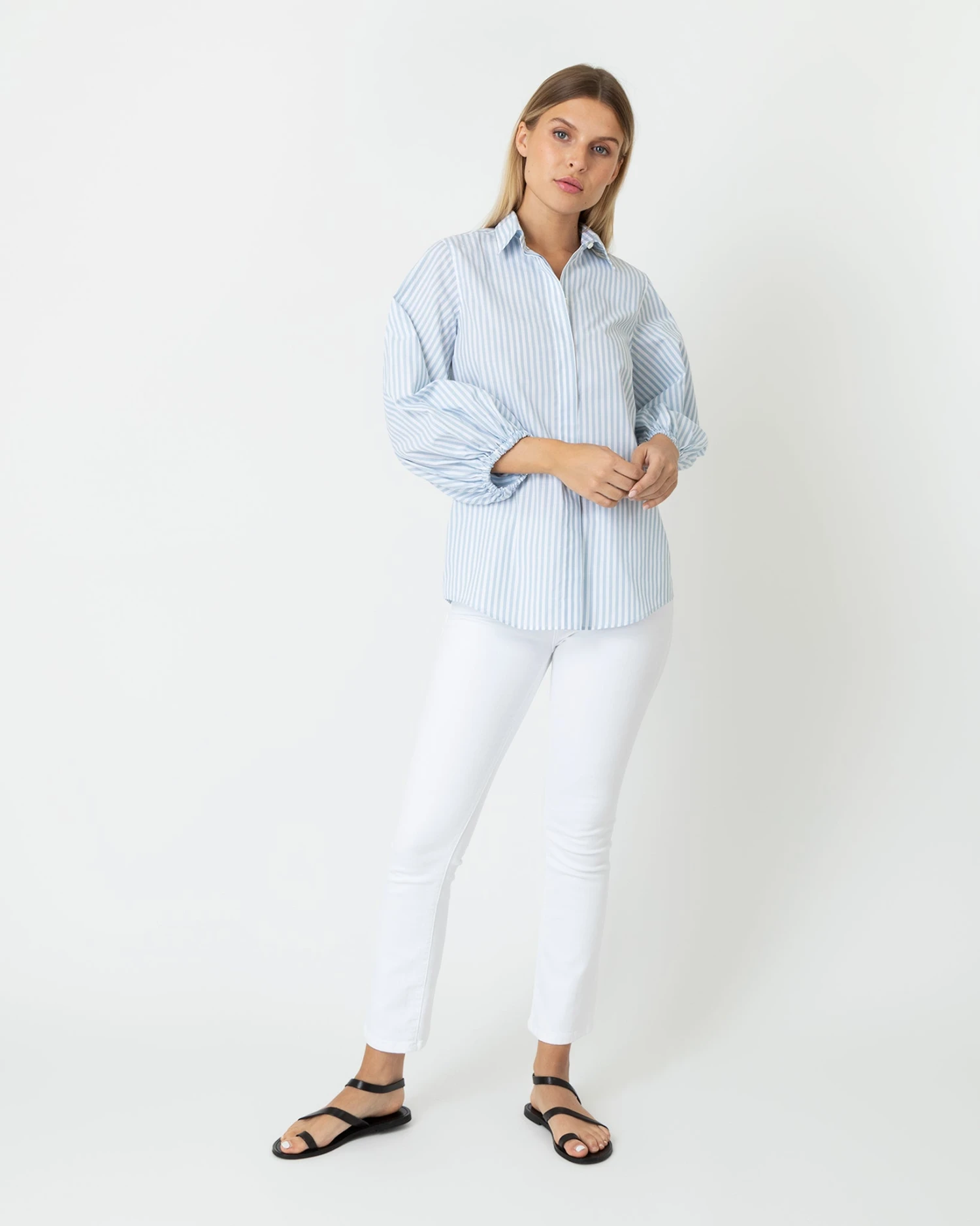 Isla Shirt In Steel Blue/White Stripe Chambray 9 Isla Shirt In Steel Blue/White Stripe Chambray - Image 7