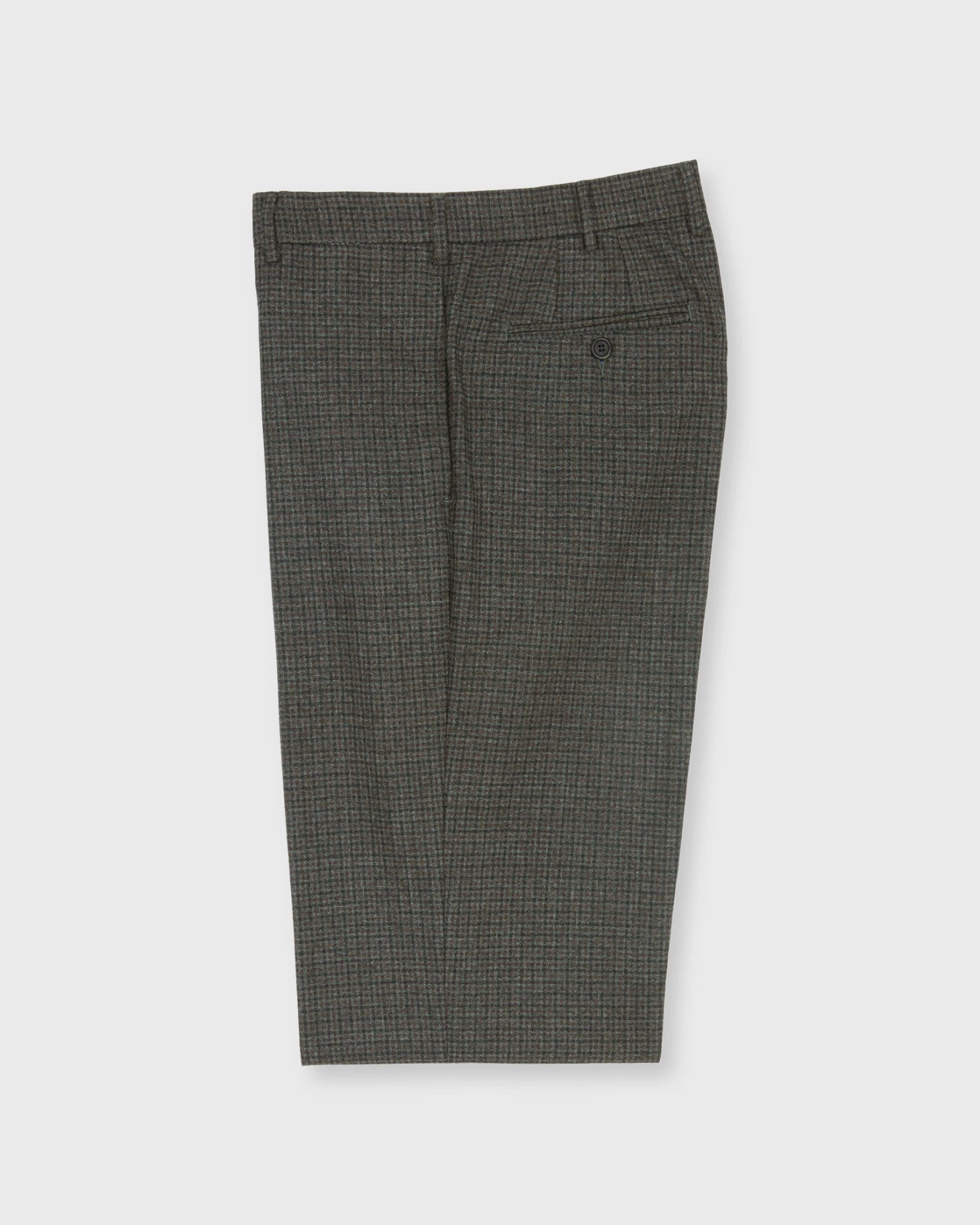 Dress Trouser In Olive/Navy/Brown Check Brushed Hopsack 4 Dress Trouser In Olive/Navy/Brown Check Brushed Hopsack - Image 2