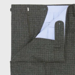 Dress Trouser In Olive/Navy/Brown Check Brushed Hopsack 7 Dress Trouser In Olive/Navy/Brown Check Brushed Hopsack -Chicorya Sales S70983 91